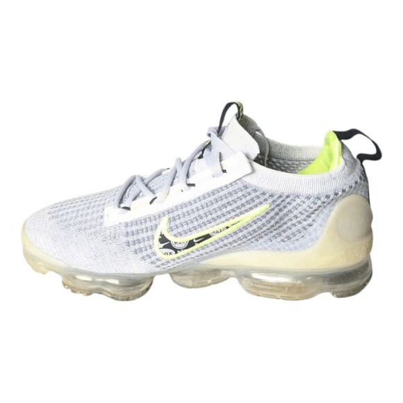 NIKE Air VaporMax 2021 Flyknit "Wolf Grey Volt" GS Running Shoes Size 5.5Y/W7 - Picture 6 of 16